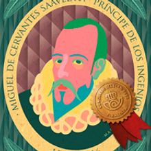 CERVANTES · ILLUSTRATION · STAMP DESIGN. Un proyecto de Bellas Artes, Dirección de arte, Diseño, Diseño gráfico e Ilustración tradicional de Mapy D.H. - 12.10.2015