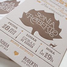 Invitaciones de Boda (Sonia y Roberto). Calligraph, Graphic Design, and Screen Printing project by Manuel Persa - 04.13.2015