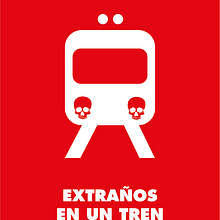 Cartel de cine: Extraños en un tren. Projekt z dziedziny  Kino,  Manager art, st, czn, Design, Trad, c, jna ilustracja, T i pografia użytkownika María Rogles - 14.04.2015