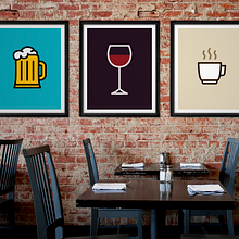Icon Prints: Drinks Series. Un proyecto de Diseño, Diseño de producto, Diseño gráfico e Ilustración tradicional de Raquel Catalan - 15.04.2015
