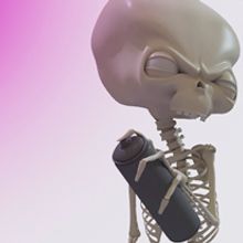 Esqueleto alien graffiti. 3ds max. Un progetto di 3D, Design, Illustrazione tradizionale e Character design di laurrakamadre.com - 16.04.2015