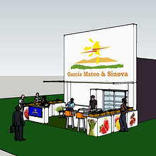 Stand Feria Fruit Attraction 2014. Un proyecto de 3D, Arquitectura, Arquitectura interior, Br, ing e Identidad y Diseño de interiores de macarena.go - 25.10.2014