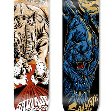 Illustration and Design  for "Salvaje skateboards" . Een project van  Ontwerp y Traditionele illustratie van Sete Gonzalez - 22.04.2015
