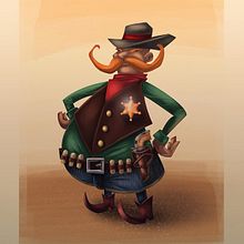 Sheriff. Character Design, and Traditional illustration project by OBer Zar - 04.22.2015