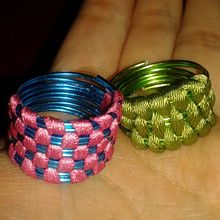 Anillos de alambre y tela hechos a mano. Projekt z dziedziny Craft, Design i Projektowanie biżuterii użytkownika María Rogles - 04.05.2015