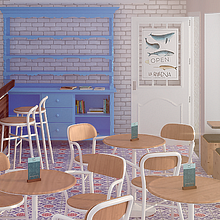La Ballena, librería y café. Un progetto di 3D, Architettura, Architettura d'interni e Interior design di Juan Carlos Blanco - 07.05.2015