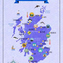 Map of Scotland. Design gráfico, e Multimídia projeto de Laura Renart Macías - 10.05.2015