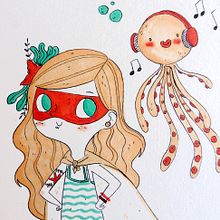 SÚPER SIRENA ADOLESCENTE. Traditional illustration project by Lydia Sánchez Marco - 05.10.2015