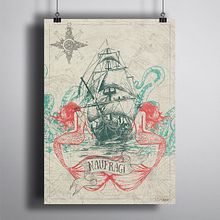 -NAUFRAGI- Ilustración inspirada por la música de Cleptòmans de Bancal. Art Direction, Design, Graphic Design, Events, Traditional illustration, and Music project by Román Cholbi - 05.13.2015