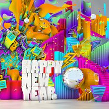 New Year. 3D, Art Direction, and Traditional illustration project by Gaston Charles - 05.14.2015