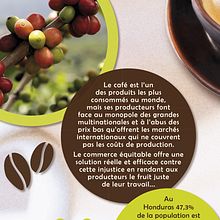 Folleto promocional del café Tierra Justa en Francia. Un projet de Direction artistique , et Design graphique de Tom Sánchez - 09.05.2014