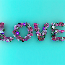 Love Flowers Typo. Un progetto di 3D, Pubblicità e Tipografia di Juan José González - 17.05.2015