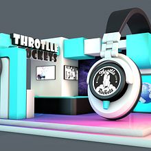 Stand Music Rockets. Un projet de 3D, Architecture, Architecture d'intérieur, Design, Fabrication de mobilier , et Conception de produits de Andres Diaz - 18.05.2015