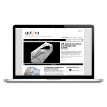 Galarq. Web de Arquitectura y Urbanismo y punto de encuentro entre estudiantes y arquitectos de España y Portugal con vínculos a las principales redes sociales.. Architecture, Cop, writing, Art Direction, Design, Graphic Design, Web Design, and Photograph project by María Vilariño - 05.22.2015
