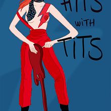 Postal para promo Hits with Tits. Un proyecto de Cómic de Mamen Moreu Bibián - 25.05.2015