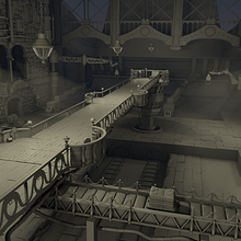 Lindblum Castle Airship Hangar Final Fantasy IX. 3D projeto de Mariano Fernández - 26.05.2015