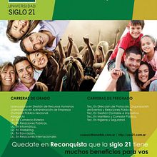 Afiche Universidad siglo 21. Graphic Design project by santiago kussrow - 05.27.2015