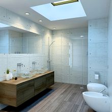 Baño con Lucernario, Pozuelo de Alarcón / Diseño de Interiores. Un proyecto de Arquitectura interior, Diseño de interiores, 3D y Diseño de Belén del Olmo - 21.06.2010