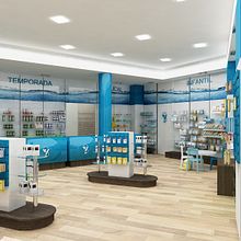 Farmacia H2O, Barcelona / Diseño de Interiores. Un proyecto de 3D, Arquitectura interior, Diseño y Diseño de interiores de Belén del Olmo - 29.01.2012