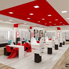 Óptica Kodak Lens, Salamanca / Diseño de Interiores. Un proyecto de 3D, Arquitectura interior, Diseño y Diseño de interiores de Belén del Olmo - 24.11.2009