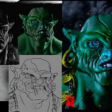 Rendery Turnaround final de mi proyecto Zbrush, Korr-Ga'hal el ORCO!. 3D, Fine Arts, Film, Comic, Character Design, Sculpture, and Traditional illustration project by Borja Puig Linares - 07.23.2015