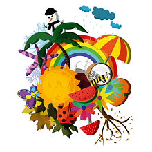 Cuatro Estaciones Ein Projekt aus dem Bereich Collage, Design, Design von Figuren und Traditionelle Illustration von Mauricio Galeana - 10.06.2015