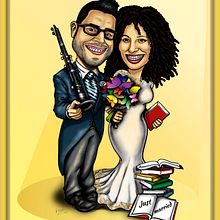 Caricatura de novios. Un proyecto de Bellas Artes e Ilustración tradicional de Elisa Isabel Delgado Cruz - 08.04.2015