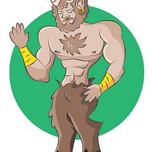 PAN mitología  . % Hugo Gallipoli tarafından hazırlanan Geleneksel illüstras, Ve on projesi - 06.16.2015