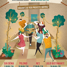 Las Naves #FCGRAO2015 festival de música. Un progetto di Direzione artistica, Graphic design e Illustrazione tradizionale di David van der Veen - 21.06.2015
