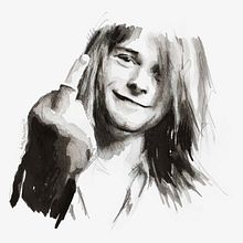 Unbroken (Portrait of Kurt Cobain) Ein Projekt aus dem Bereich Bildende Künste und Traditionelle Illustration von Mentiradeloro Esther Cuesta - 22.06.2015