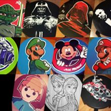 Taburetes Personalizados Pintados a Mano.. Un proyecto de Artesanía, Bellas Artes, Diseño, Diseño de personajes, Diseño de producto e Ilustración tradicional de laurrakamadre.com - 24.06.2015