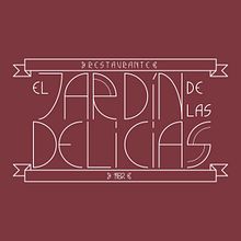 Imagen corporativa para restaurante "El Jardín de las delicias" y tipografía creada expresamente para el proyecto.. Un progetto di Design e Graphic design di Fernando Bravo Carpio - 28.06.2015