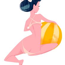 Bikini pin-ups. Traditional illustration project by MªLaura Brenlla - 06.29.2015