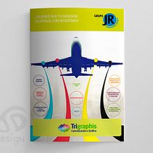 Proyecto editorial: díptico publicitario TRIGRAPHIS . Un proyecto de Br, ing e Identidad, Diseño, Diseño editorial, Diseño gráfico, Ilustración tradicional, Marketing, Post-producción fotográfica		 y Publicidad de Javier Darío García Fernández - 29.06.2015