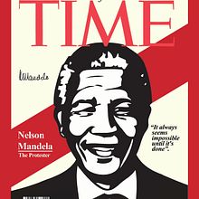 Portada para la revista Time de Nelson Mandela. Un proyecto de Diseño editorial e Ilustración tradicional de Yeison Isidro Corporán Mercedes - 01.07.2015