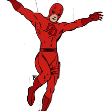 Daredevil clásico. Comic, and Traditional illustration project by Alejandro Fuentes Alonso - 07.05.2015