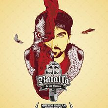 Batalla de los Gallos 2014 // Red Bull. . Direcția artistică, Ilustrație tradițională și Publicitate de Alex G. - 06.16.2015
