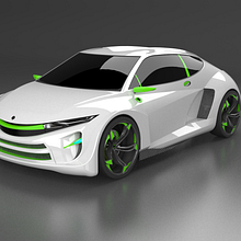 3d coche ecológico . Product Design project by Joaquin Lamarca Oliveira - 10.12.2014