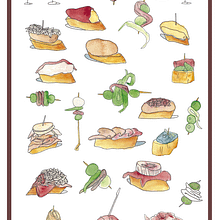 Pintxos/ Bocaas. Graphic Design, and Traditional illustration project by Estudio Acuático - 07.13.2015