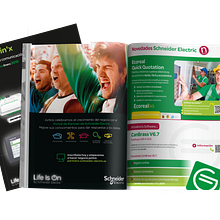 Portadas catálogos de tarifas de Schneider Electric. Art Direction, Design, Information Design, Editorial Design, and Graphic Design project by Mediactiu estudio diseño grafico Barcelona - 07.15.2015