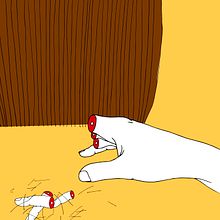 Te dije: córtame medio dedo.. Ilustração tradicional projeto de María Bravo Guisado - 15.07.2015