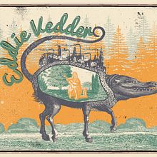 Poster Eddie Vedder. Un proyecto de Diseño gráfico, Ilustración tradicional y Música de Srta.Baron - 16.07.2015