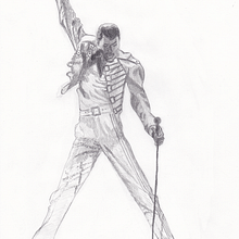 Freddie Mercury a lápiz. Fine Arts, and Traditional illustration project by Guillermo Celemín Mendoza - 07.17.2015