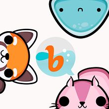 Stickers animados para Bubbly app. Un proyecto de Animación, Diseño de personajes e Ilustración tradicional de Squid&Pig - 20.07.2015