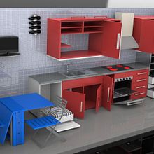 Diseño de cocina 3D. Un progetto di 3D, Design e creazione di mobili e Design industriale di Alberto Sánchez Bermejo - 21.04.2012