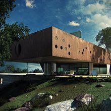 Burdeos House, render exterior. 3D, Architecture, Graphic Design, Photograph, and Post-production project by Rodrigo martinez ruiz - 07.21.2015