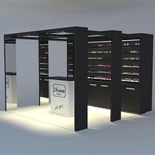 stand isla central 24seven, 3dmax Vray Photoshop. Un proyecto de 3D, Arquitectura interior, Diseño y Diseño de interiores de Carmen San Gabino - 30.07.2015