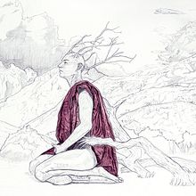 Zazen II. Een project van  Beeldende kunst, Traditionele illustratie y Schilderij van Albert Vila - 02.08.2015