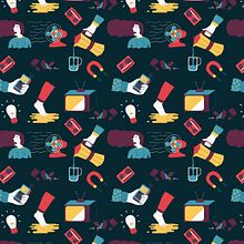 Bad Mood Pattern. Traditional illustration project by ana seixas - 01.06.2015