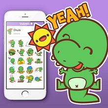 Stickers Chuck el T-Rex para indoona app. Un proyecto de Diseño de personajes, Diseño gráfico e Ilustración tradicional de Squid&Pig - 09.08.2015